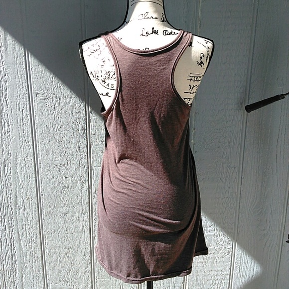 Long, Brown Loose-Fitted Tank - Picture 3 of 3